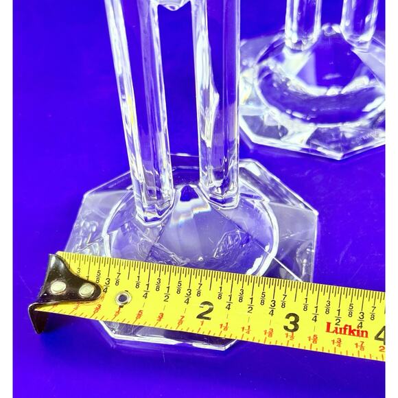 Lenox Ovations Crystal Candlestick Holders Set Of 2 Dual Pillers 5” Grannycore - Picture 9 of 10